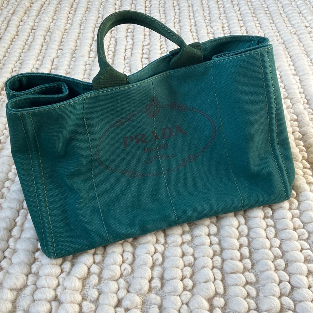 Prada Green Canapa GM w/ Strap